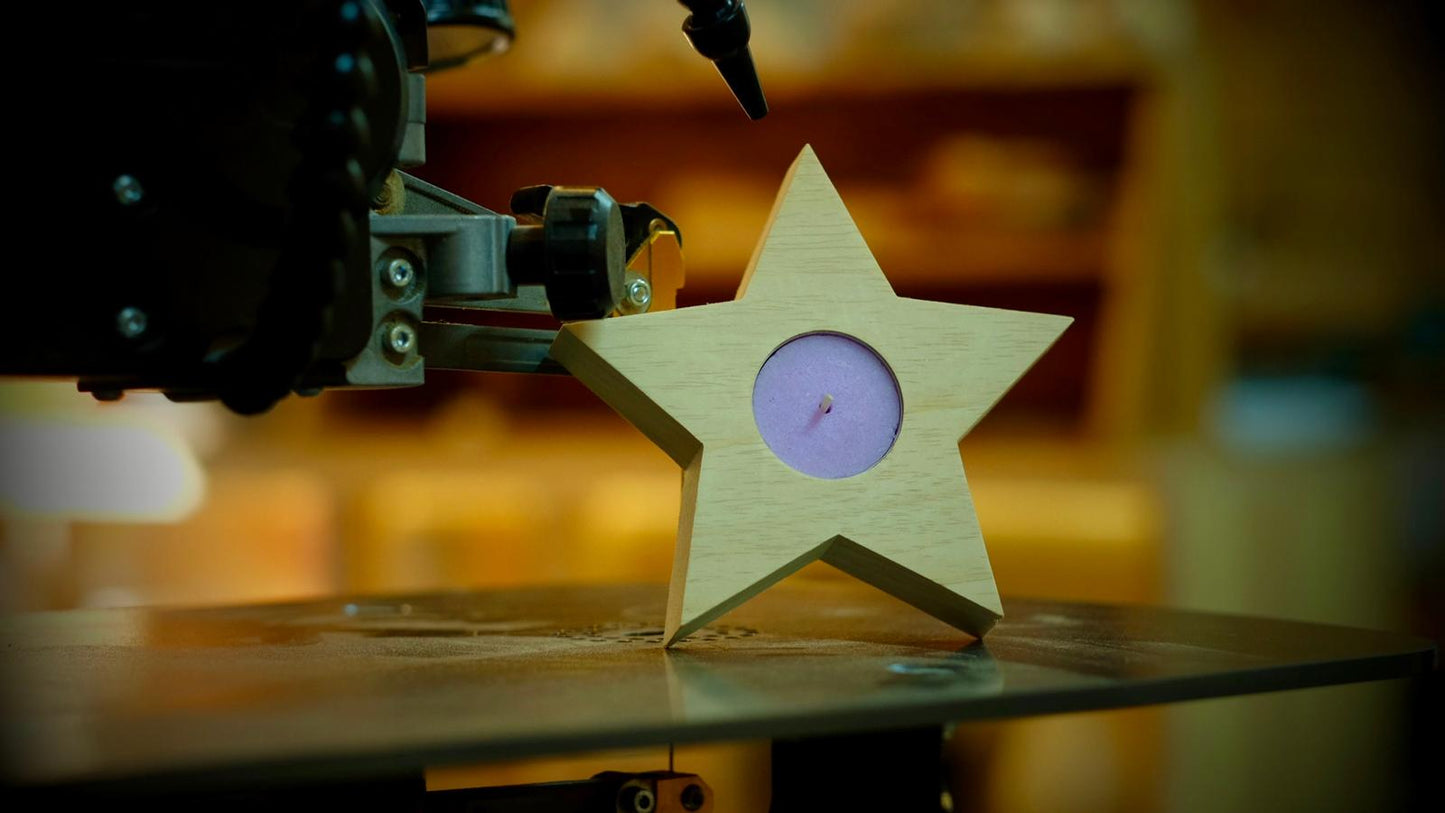 Curso de Sierra de Marquetería (Scroll Saw) – Portavelas en forma de estrella